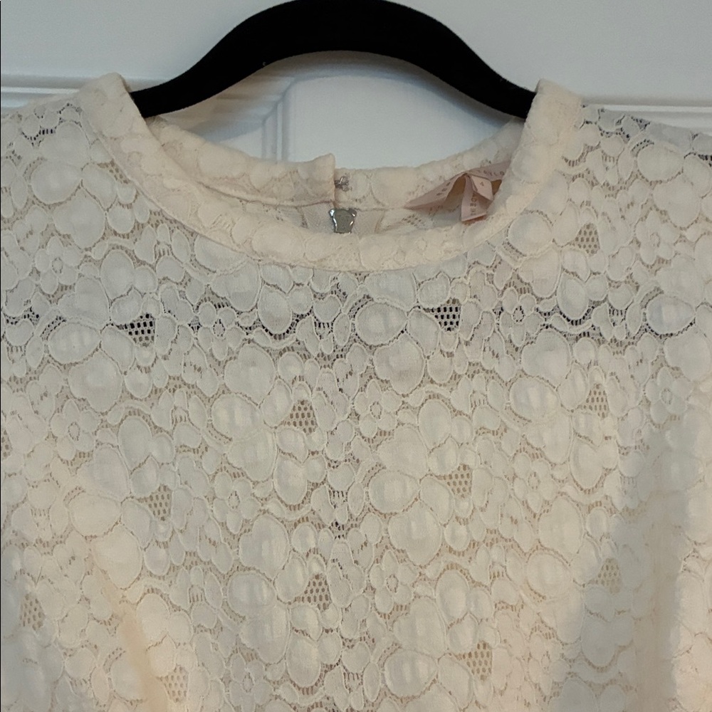 Kate Middleton Inspired Rebecca Taylor Cream Lace Tank Top - Picture 4 of 8